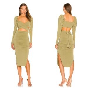Majorelle Darla Midi Dress in Olive Green Size M